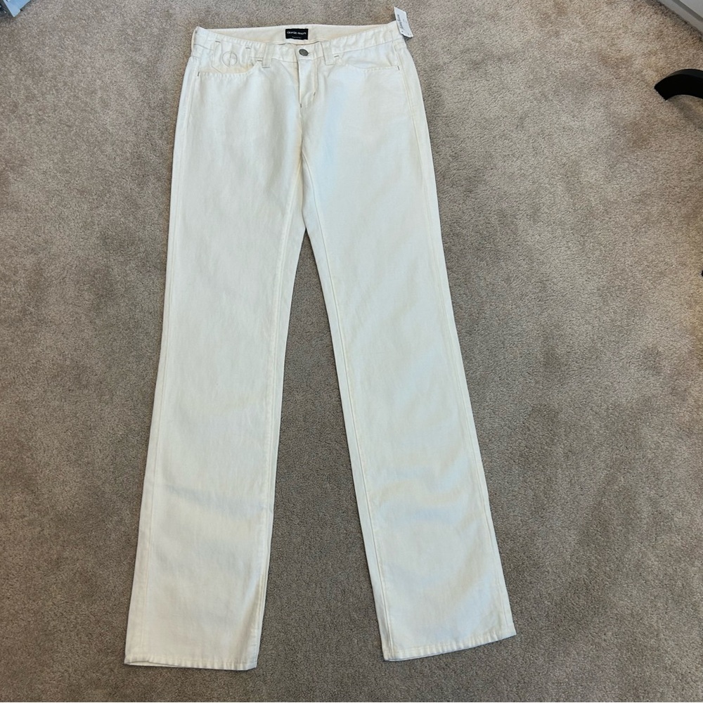 Giorgio Armani ivory white denim jeans Sz 28 cotton blend NWT new with tag